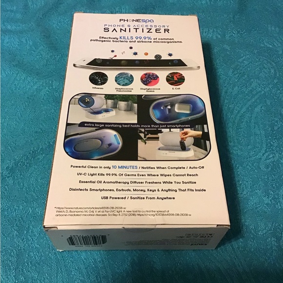 PHOBE SPA ACCESSORY & PHONE SANITIZER NIB 2 AVAIL CELL MOBILE KEYS ANYTHING - Picture 2 of 2